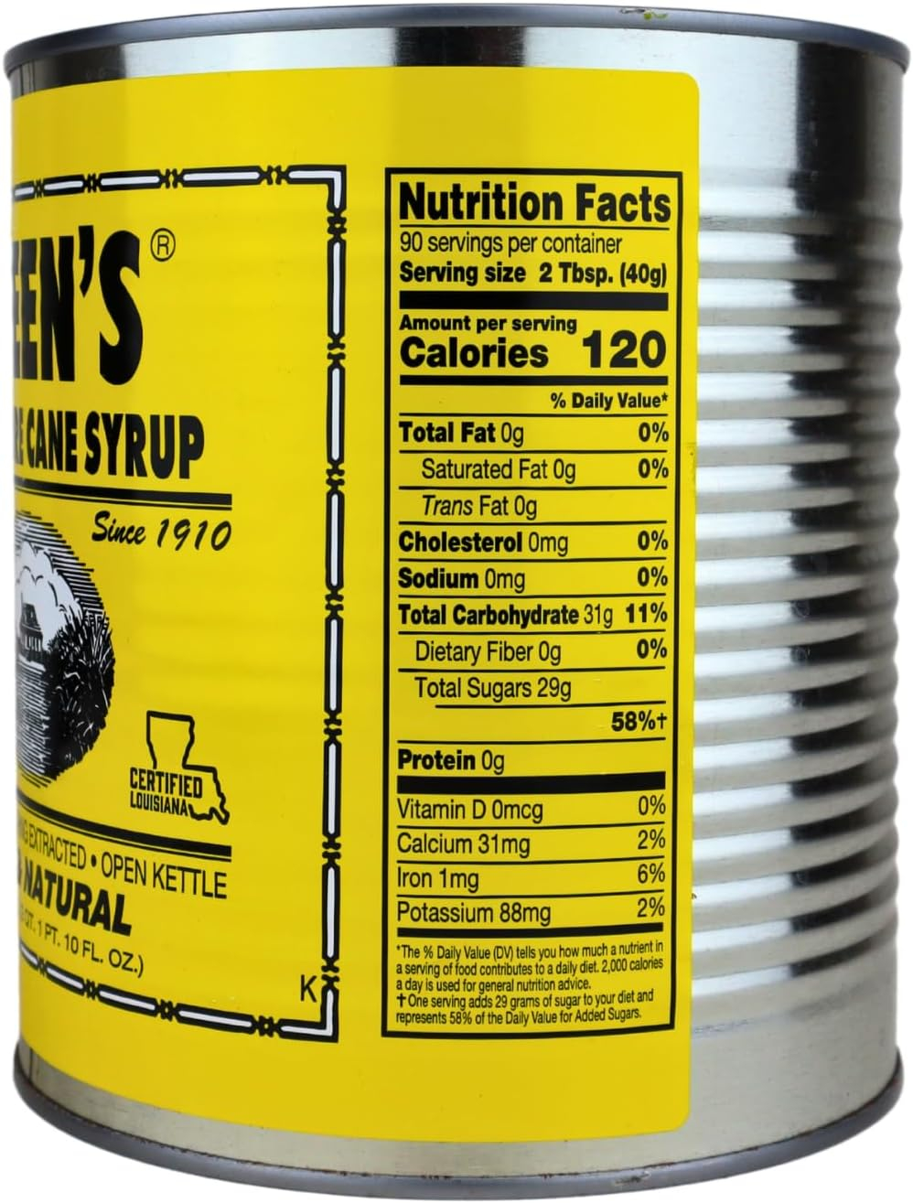 Steen's 100% Pure Cane Syrup 90 Fl Oz Yellow Tin