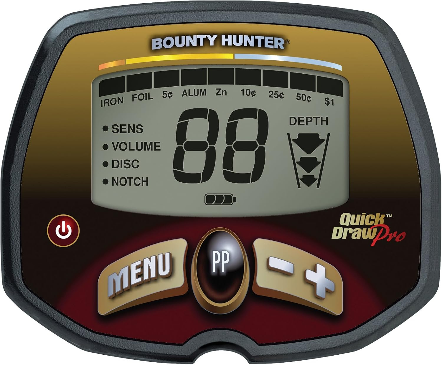 Bounty Hunter Quick Draw Pro Metal Detector with Target ID, Depth Indicator, and Pinpoint Mode – Lightweight Design for Coins, Relics, and Jewelry Detection