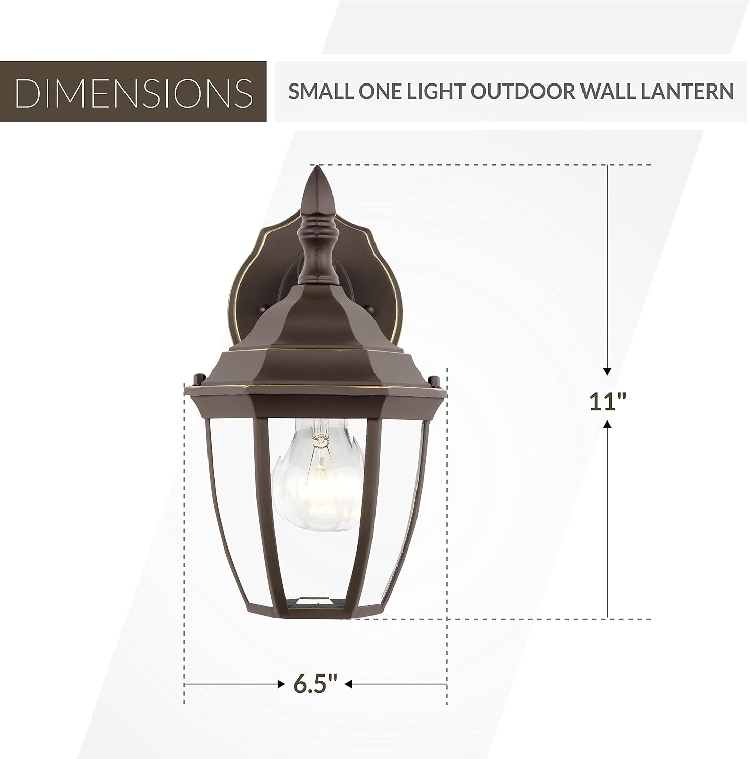 Sea Gull Lighting 88936-71 Bakersville Outdoor Wall Lantern Outside Fixture, Small One - Light, Antique Bronze