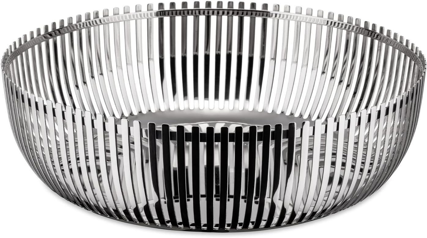 Alessi Round Basket, 23cm, Silver