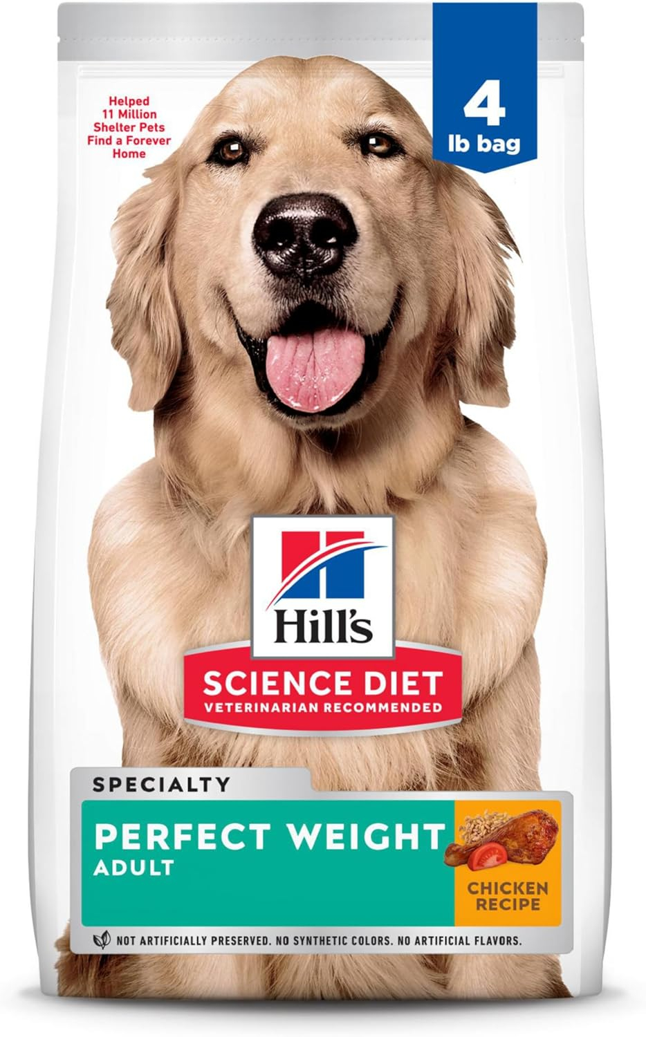 Hill's Science Diet Perfect Weight Chicken Dry Dog Food, 4lb Bag