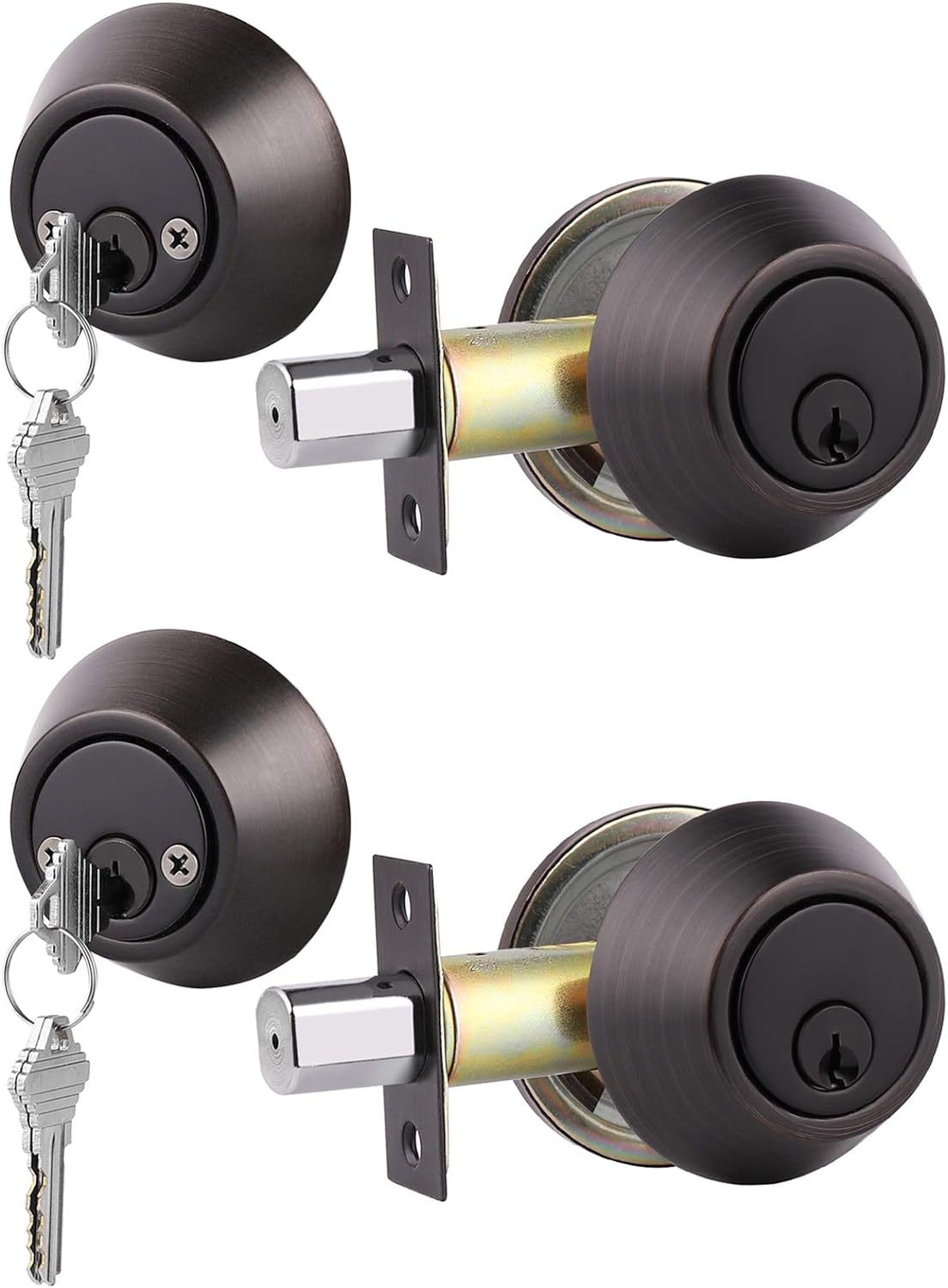 Gobrico 2 Keyed Alike Double Cylinder Deadbolts Door Locks with Same Key Oil Rubbed Bronze Finished