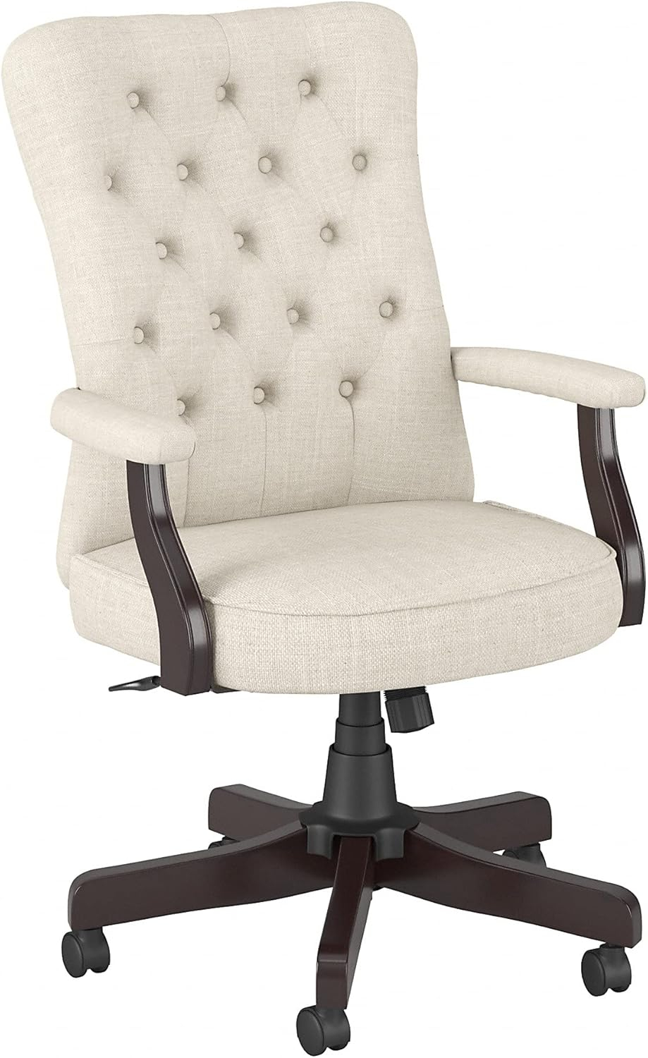 Bush Saratoga Upholstered Fabric Office Chair with High Back in Cream