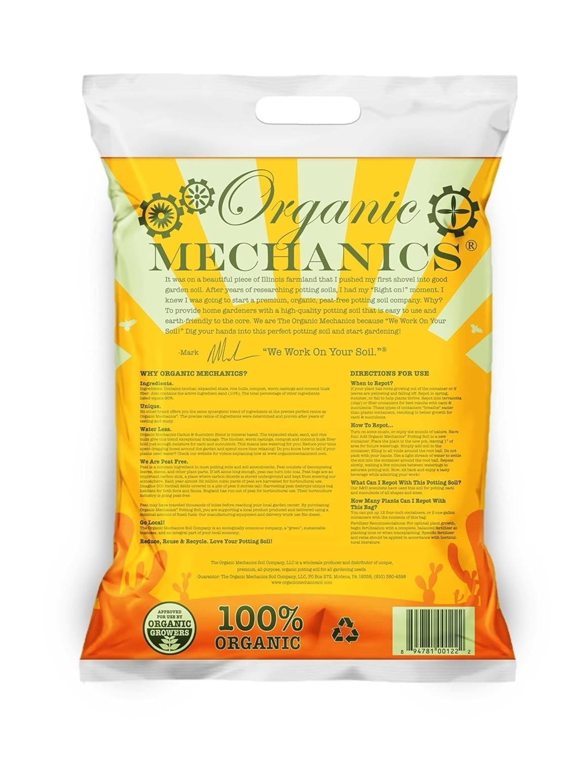 Organic Cactus and Succulent Potting Soil Blend, 8 Quarts