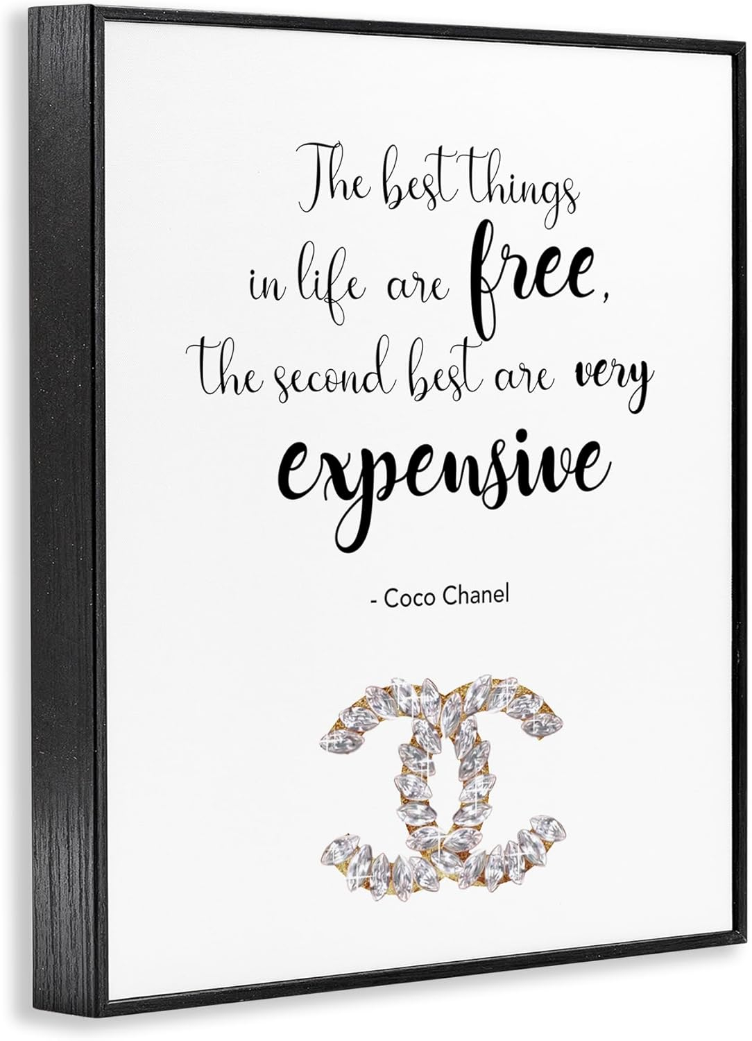 Stupell Industries Segundo Mejor Diseño de Arte de Pared Enmarcado con Texto Glam de Marca de Moda de la Vida de Ziwei Li, 16" x 20", Enmarcado en Negro