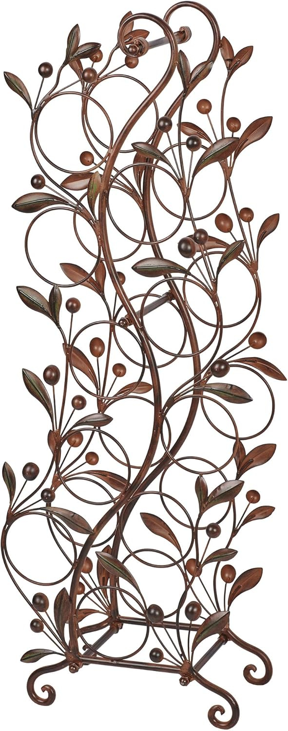 Touch of Class Catalonia Floor Wine Rack Brown - Made of Metal - Painted by Hand
