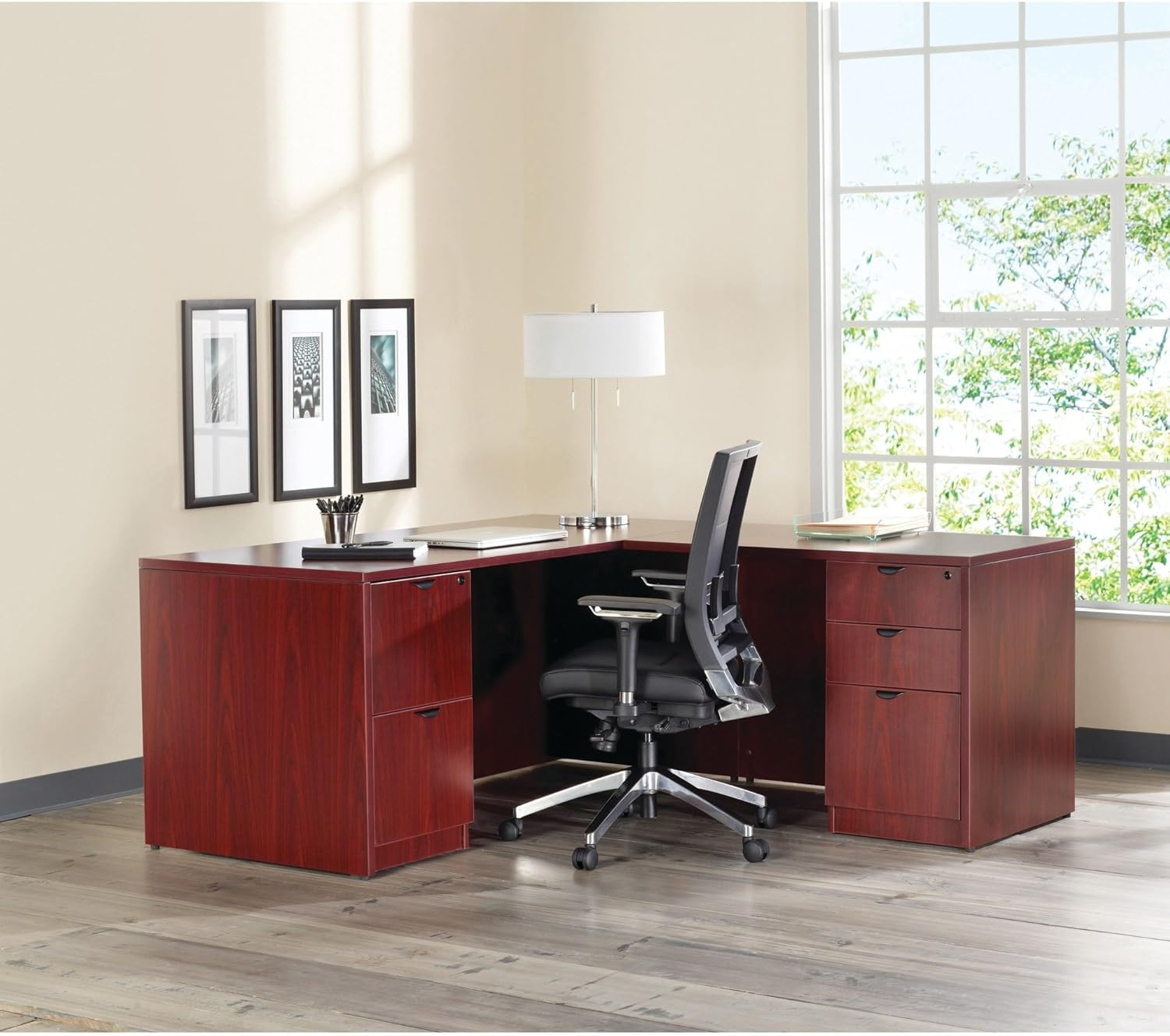 Lorell Prominence Pedestal Desk PD3060DPMY
