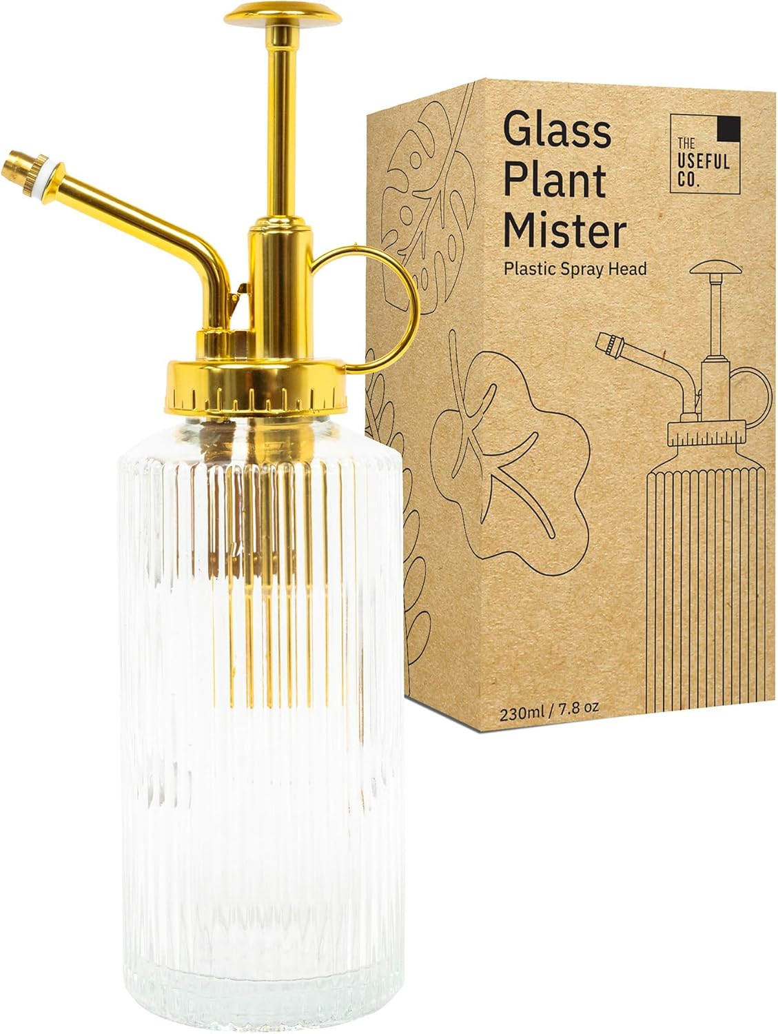 Glass Plant Mister for Inside, Mister for Plants, Plant Sprayer Mister, Decorative Plant Mister Spray Bottle with Adjustable Nozzle for Indoor Plants (230ml/ 7.8oz) - Clear