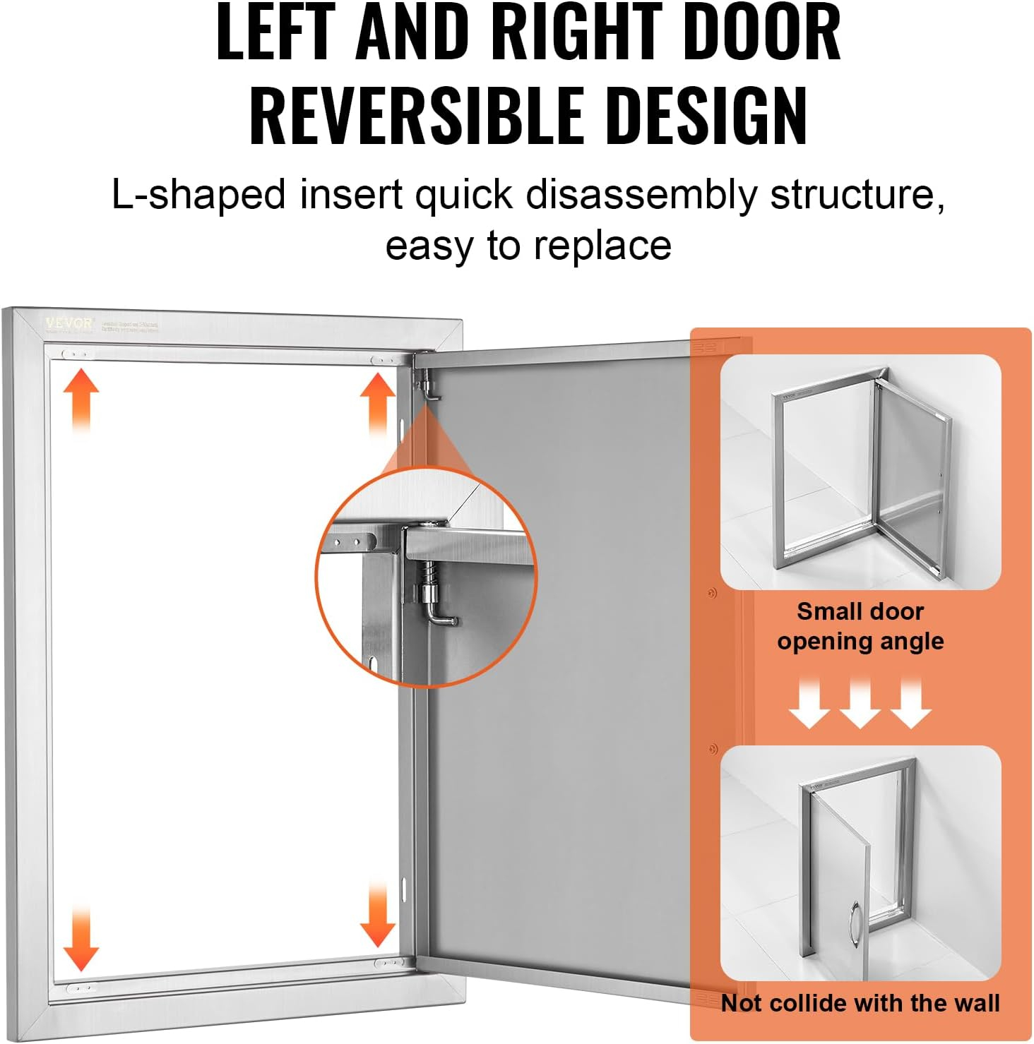 VEVOR BBQ Access Door 17-in W x 24-in H x 2-in D Built-In Grill Cabinet Single door