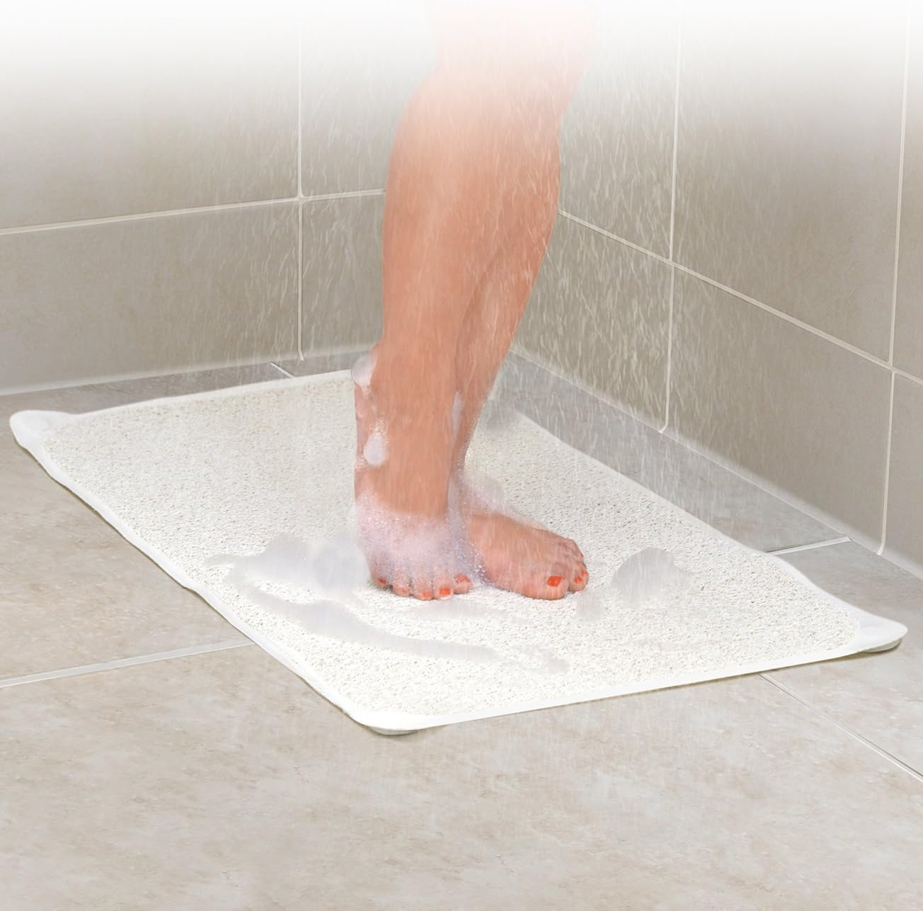 HUJI  Slip-Resistant Loofah Shower Mat