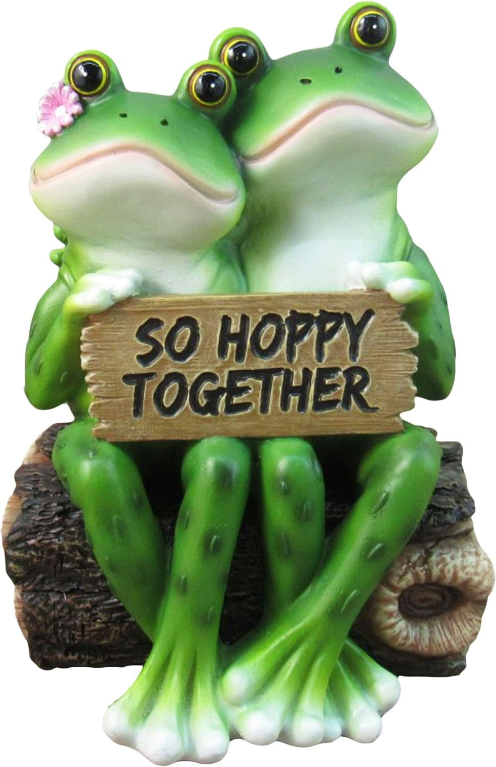 "So Hoppy Together" Adorable Amphibian Couple Decorative Resin Frogs Figure