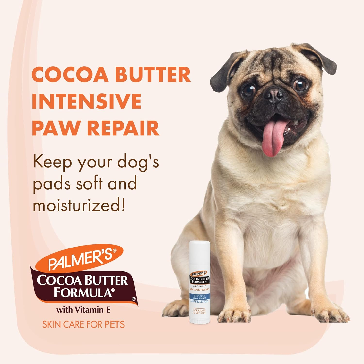 Palmer's Cocoa Butter Intensive Dog Paw Swivel Stick, Vitamin E Peppermint Shea Butter, .5 oz