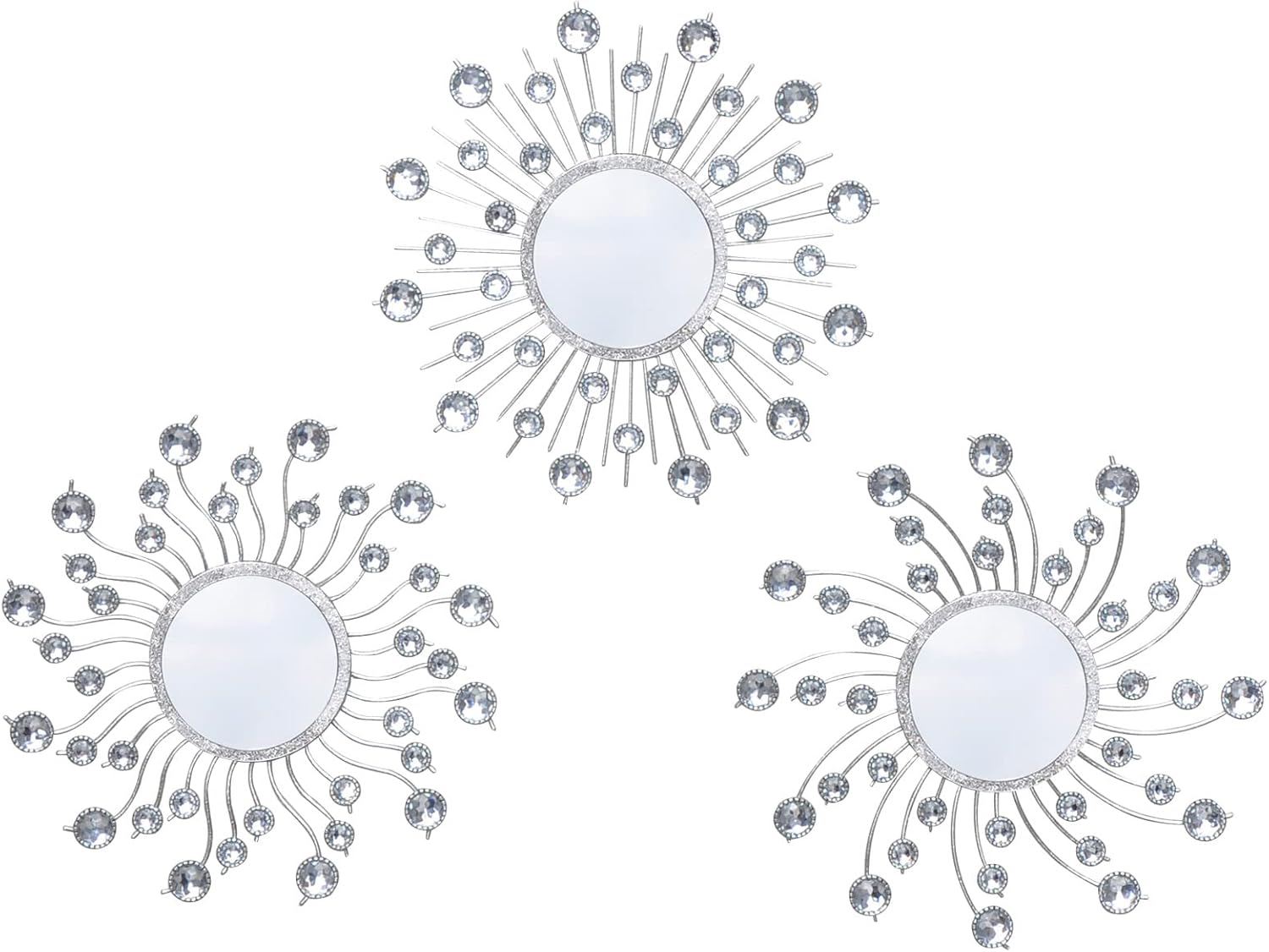 Mirror Wall Decor Metal Sun Mirror Home Decoration Wall Art Decorative Mirror Suitable for Living Room Bedroom Bathroom Entryway