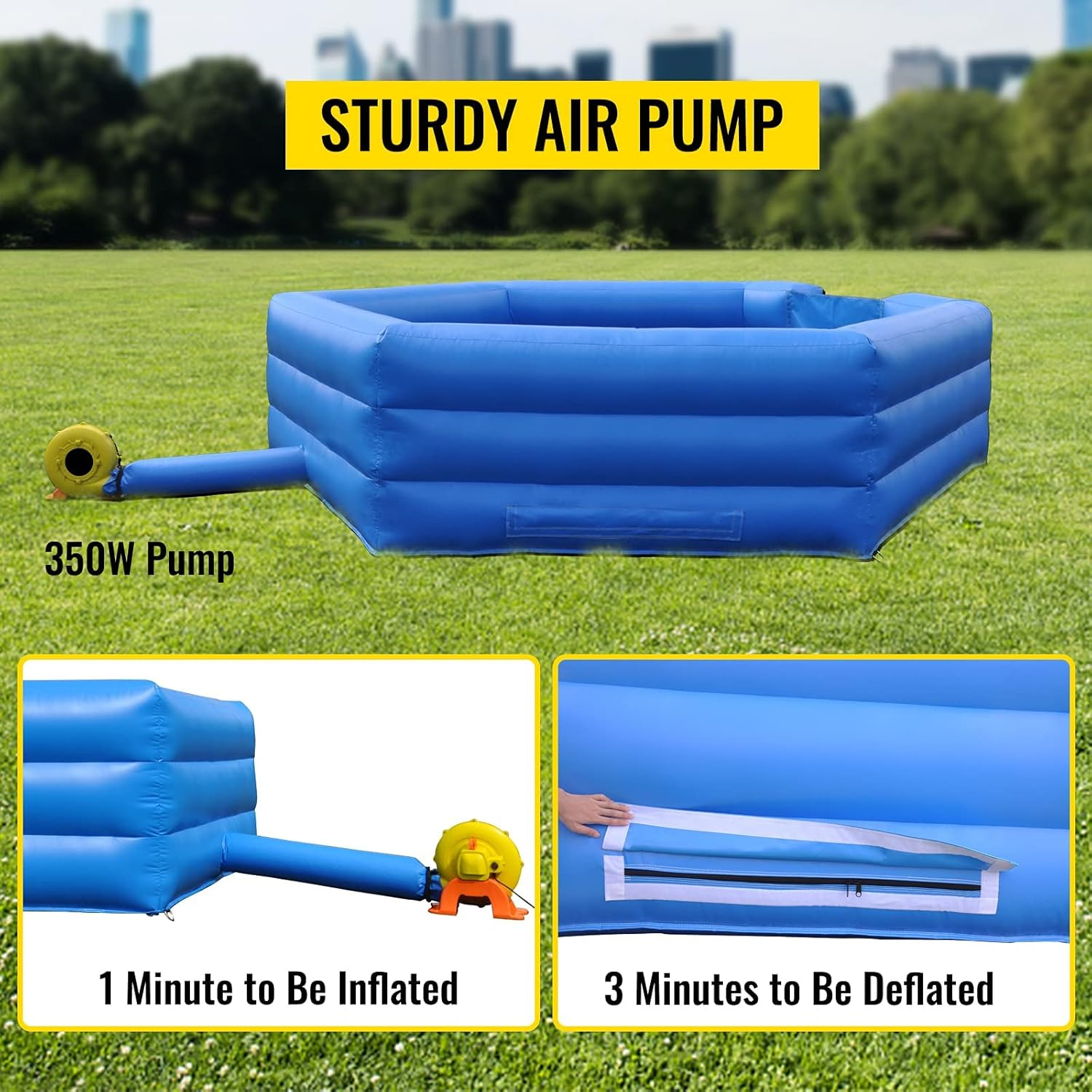 VEVOR Gaga Ball Pit Inflatable, 20 ft Gagaball Court with Electric Air Pump, Inflates in Under 3 Minutes for Outdoor Indoor School Family Activity