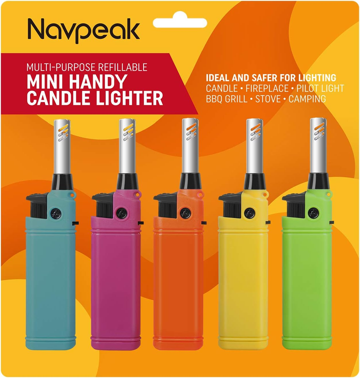 Navpeak Mini Handy Refillable Candle Lighter Set in Assorted Colors
