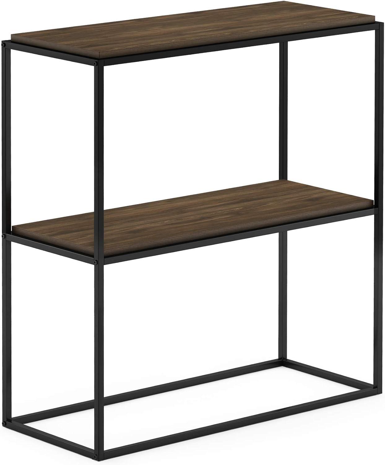 Furinno 31.57 W x 13.11 D x 34.29 H 2-Shelf Decorative Shelves, Columbia Walnut