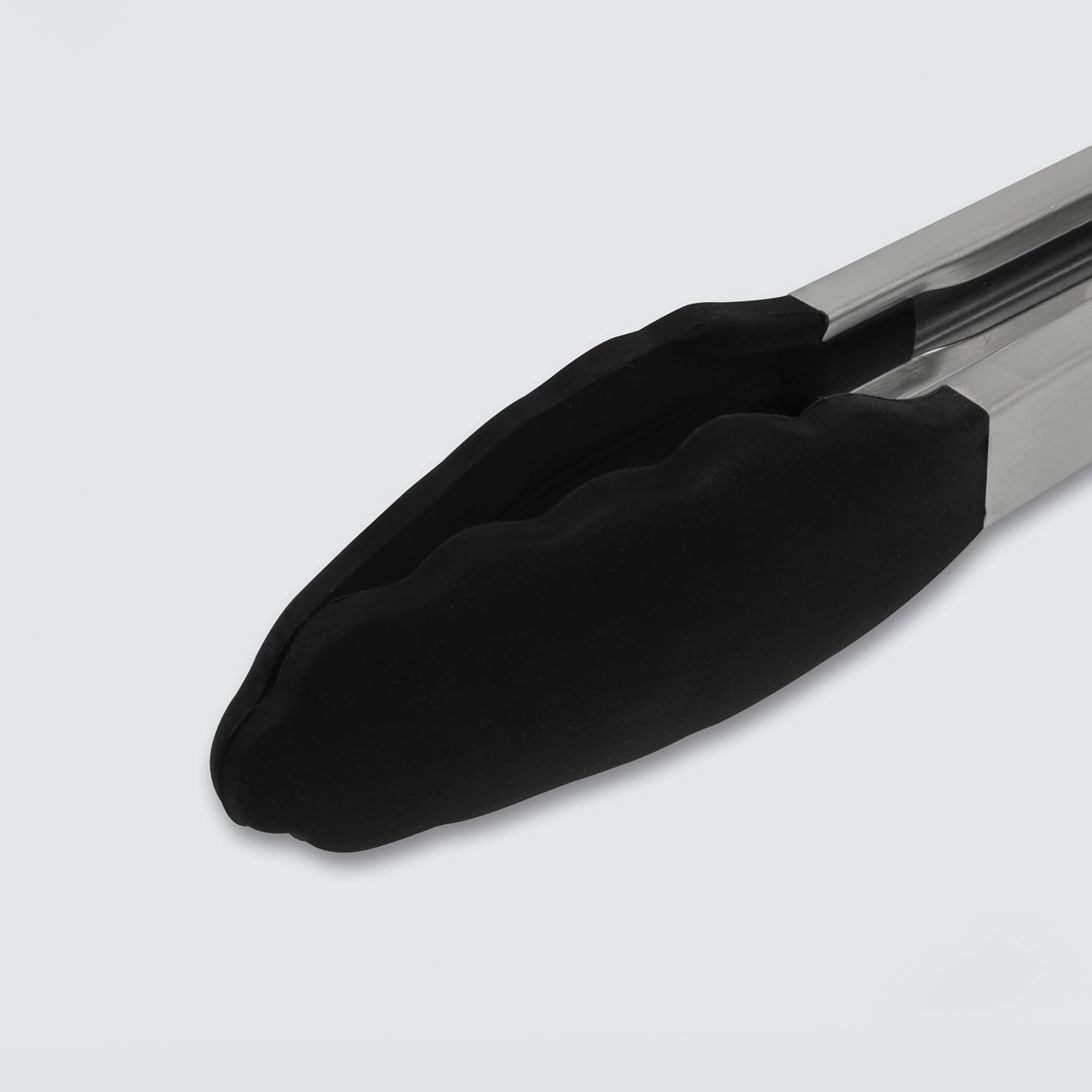 ExcelSteel Stainless Steel Tongs, 12", Black