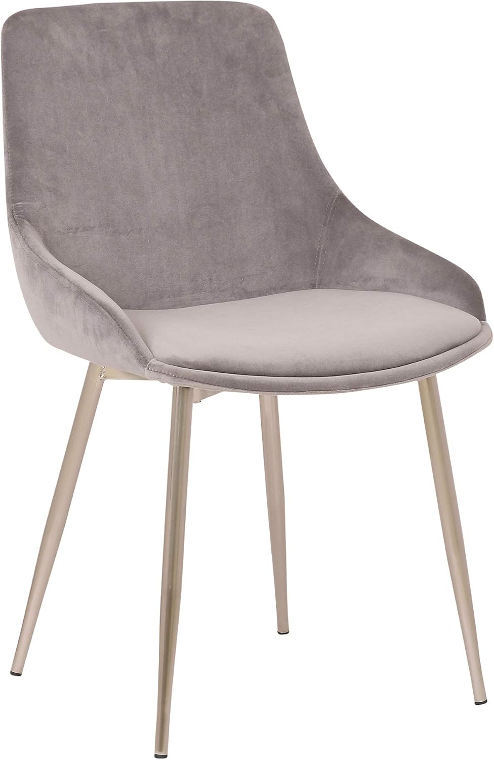 Heidi Gray Velvet Dining Accent Chair with Chrome Metal Legs