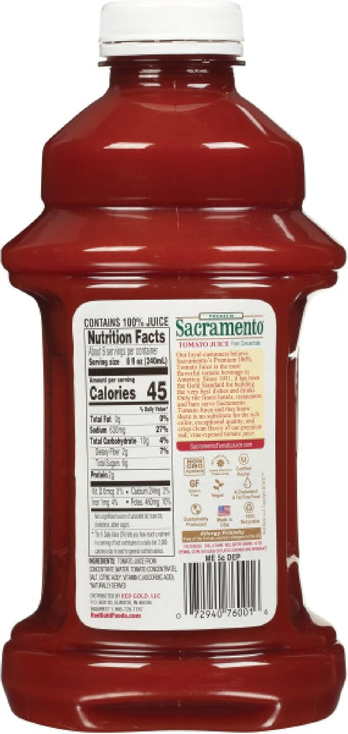 Sacramento 46 oz Kosher Gluten-Free Tomato Juice Multi-Pack