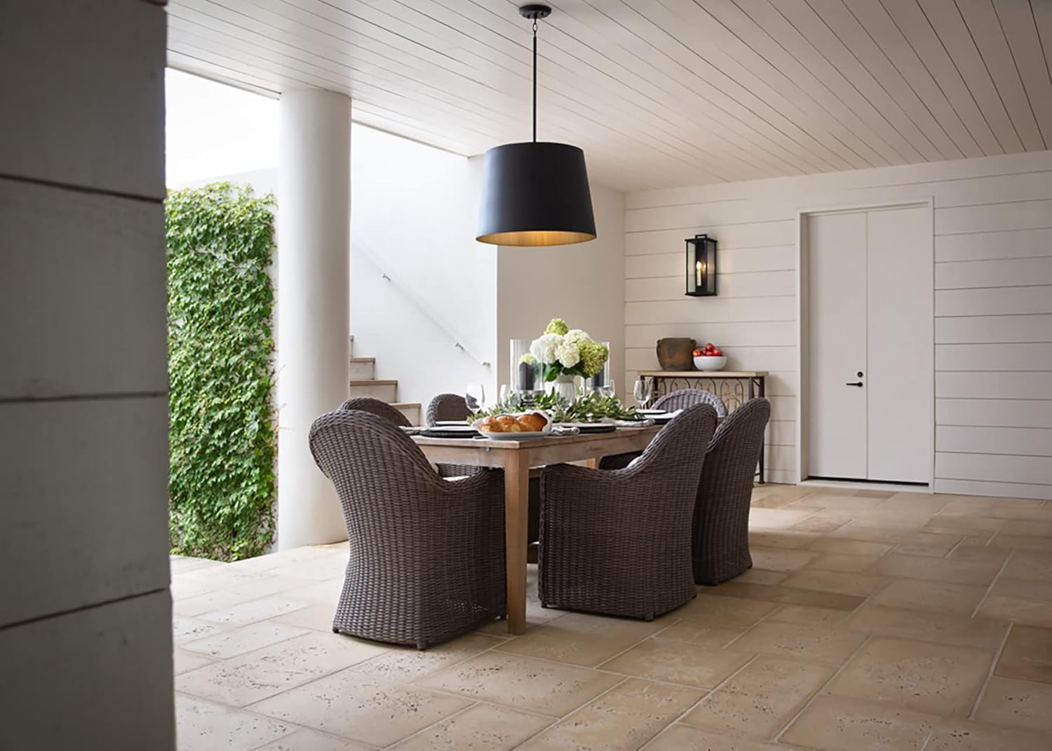 Marlon Outdoor Pendant Light - Black / 20"Dia