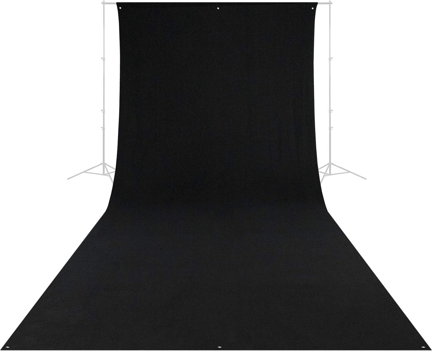 Westcott 9x20 Feet Wrinkle Resistant Cotton Background, Rich Black