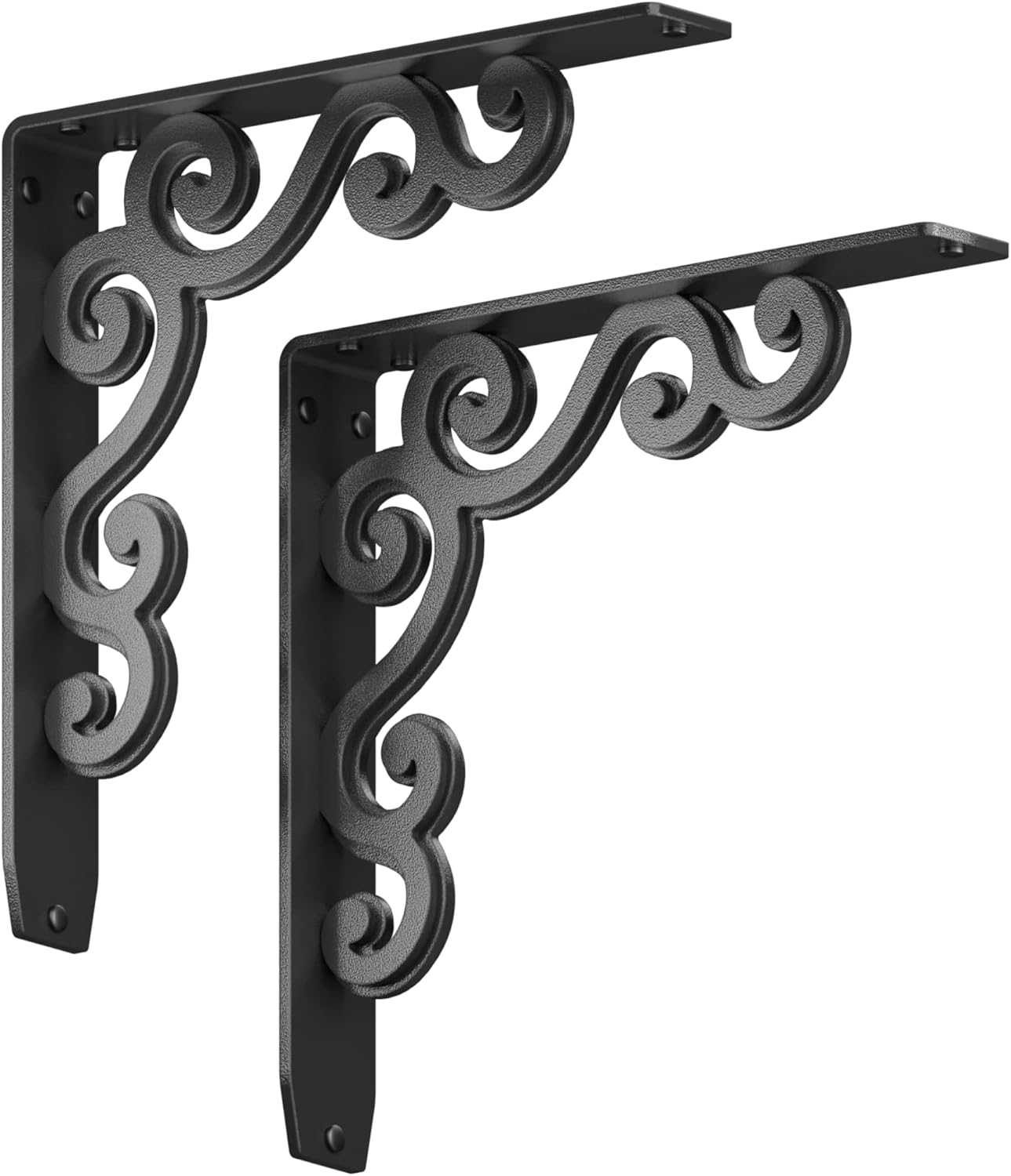 Charleston Heavy Duty Steel Fireplace Mantel Brackets, Floating Shelf, Countertop Support - 12" x 12" x 2"