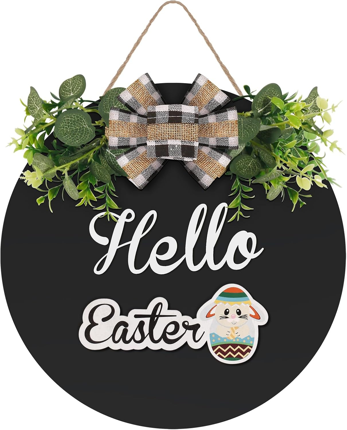 RoseCraft Interchangeable Wooden Seasonal White Welcome Sign, Rustic Welcome Front Door Wreaths for Home Wall Porch Decor, for Easter Spring Summer Fall Halloween Christmas All Season Decorations.