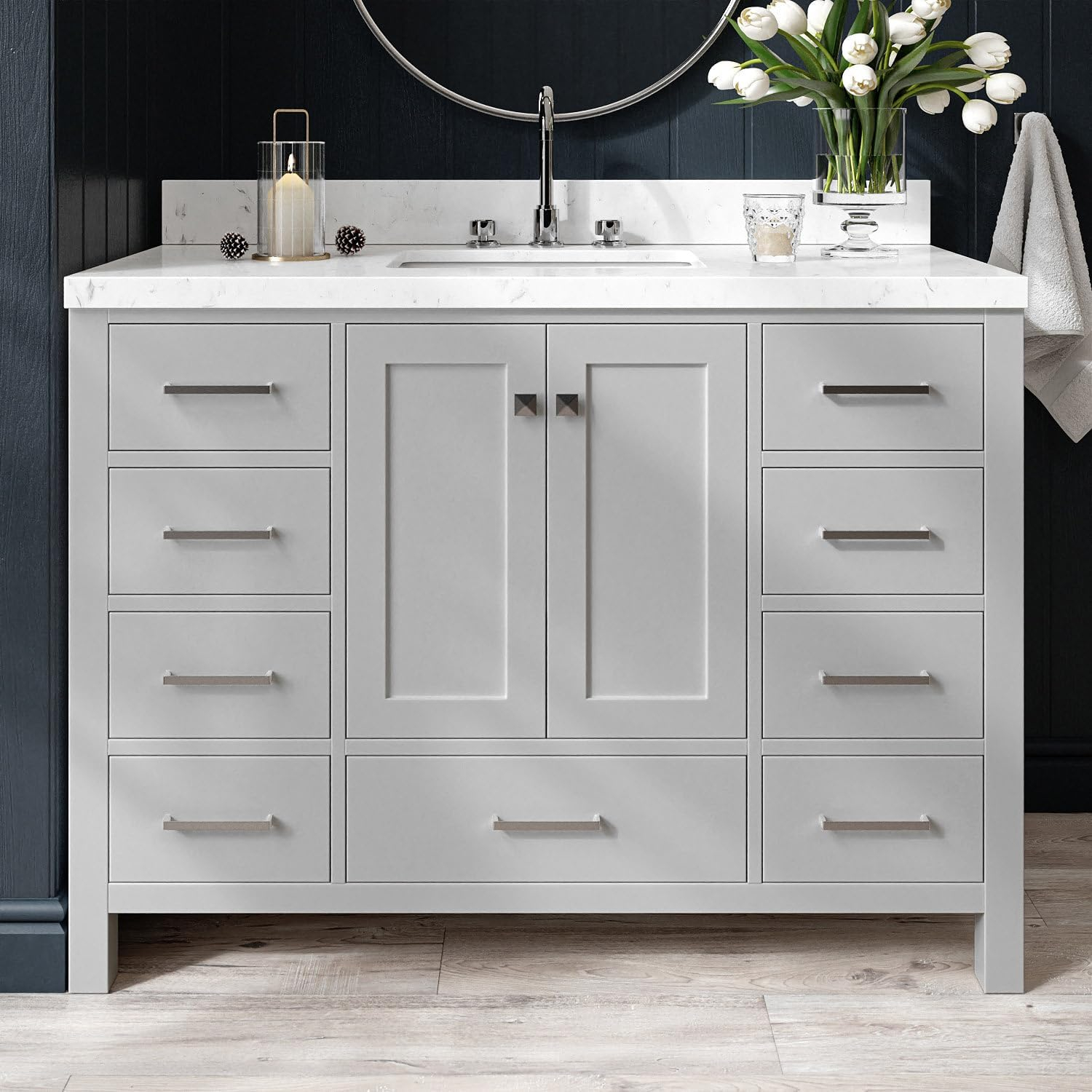 Ariel A049s-Bc Cambridge 48" Single Free Standing Vanity Cabinet Only - Grey