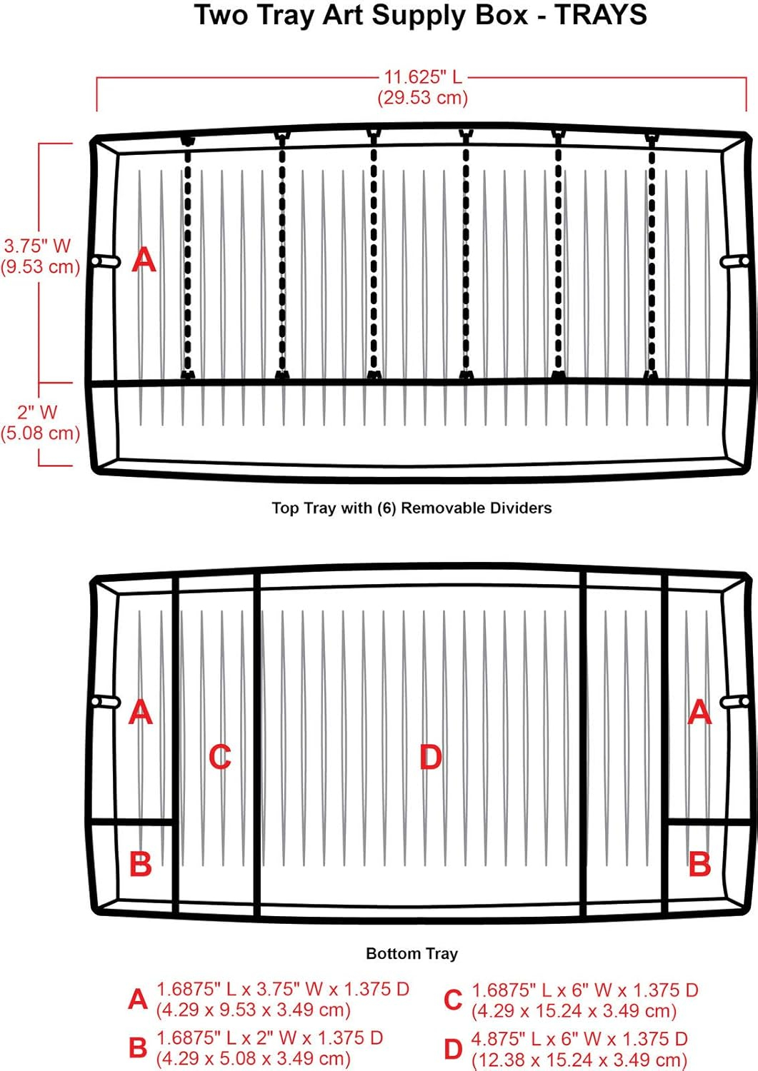 ArtBin 2-Tray Sketch Box, Black