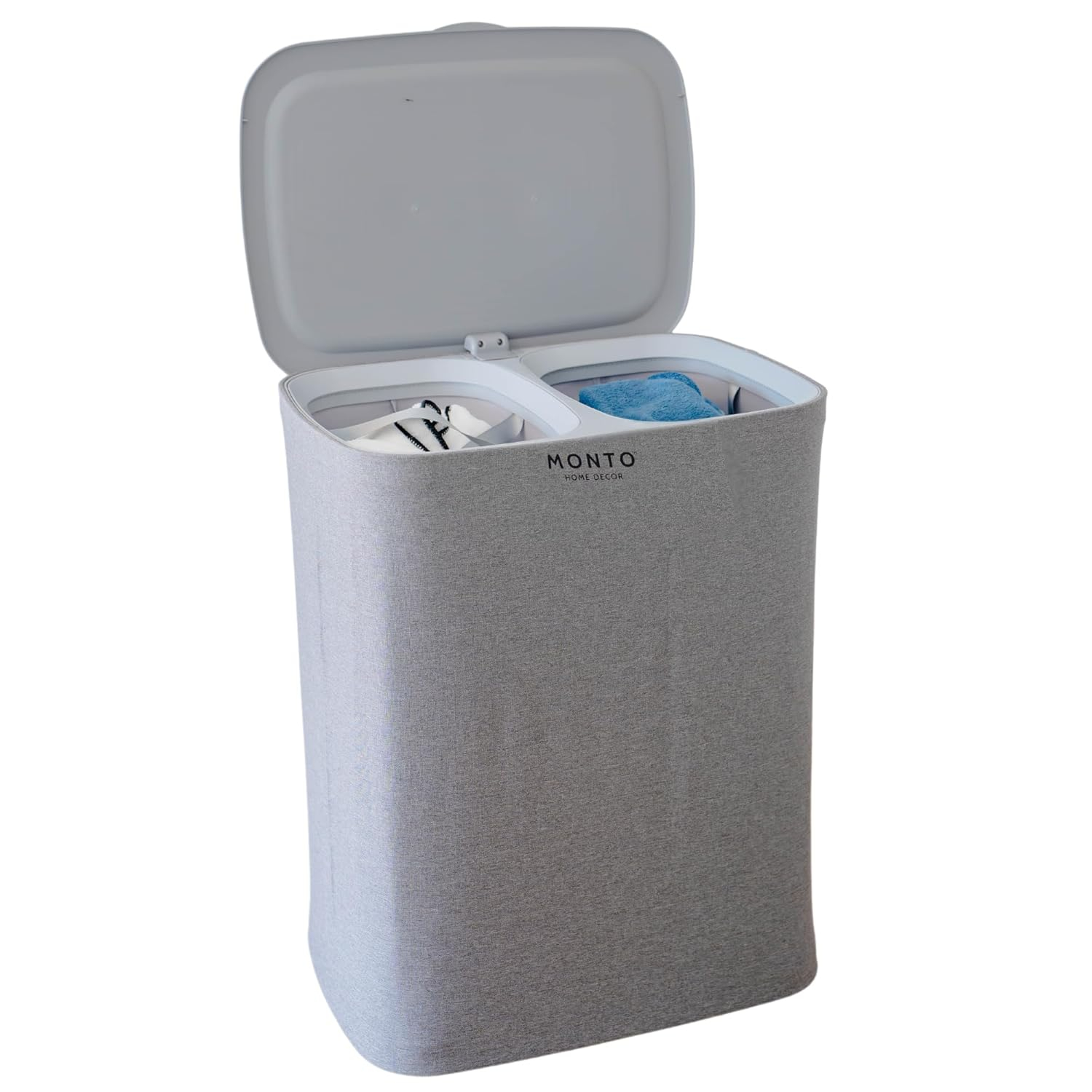 Laundry Hamper – Large Double Compartment Laundry Basket with Lid, Removable Bags, and Handles for Efficient Clothes Sorting – Stylish and Functional (90L, Family Size)
