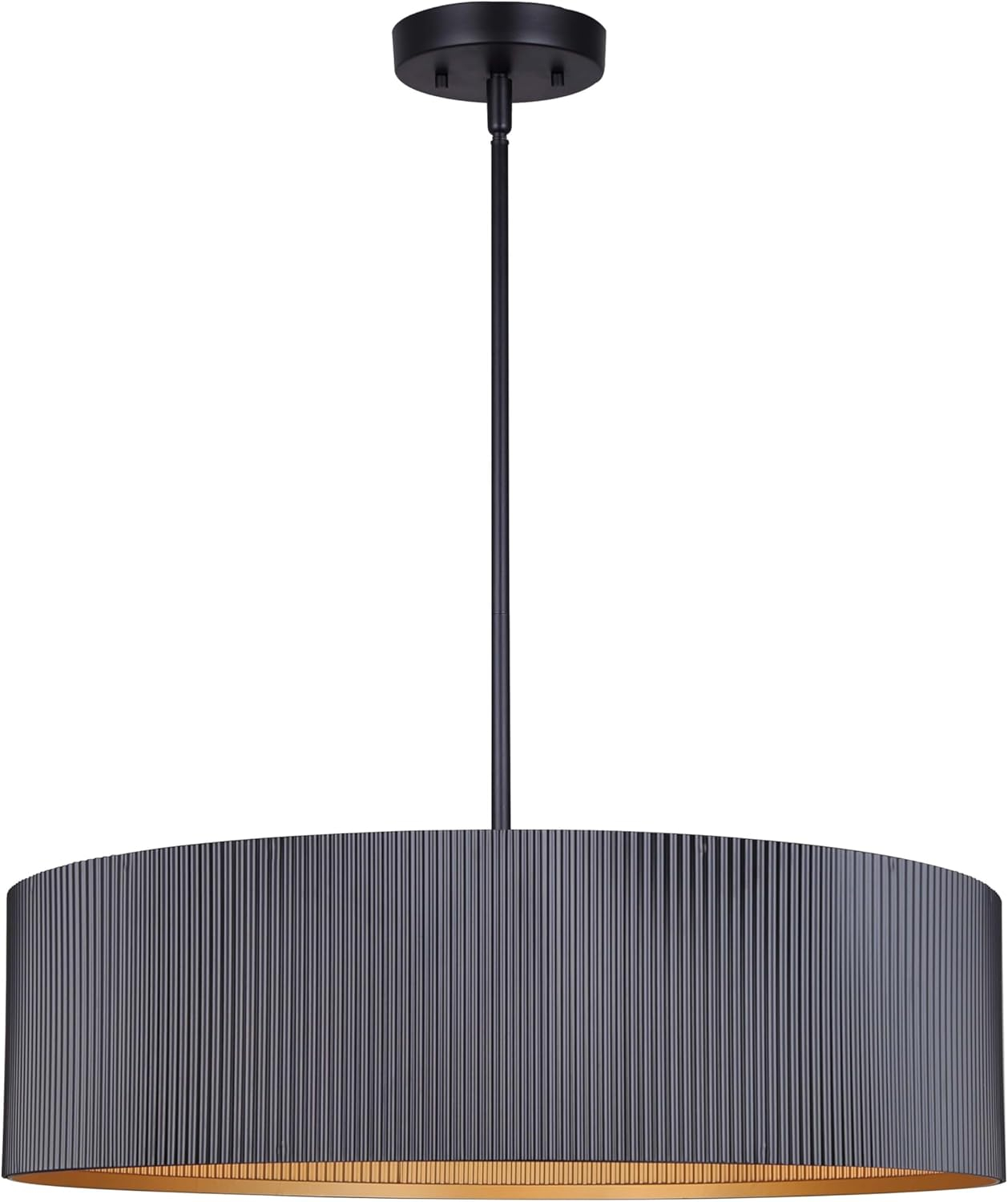 Canarm Rexton 3-Light Rod Chandelier, Matte Black Contemporary Ceiling Fixture for Dining Room, Kitchen, or Living Room