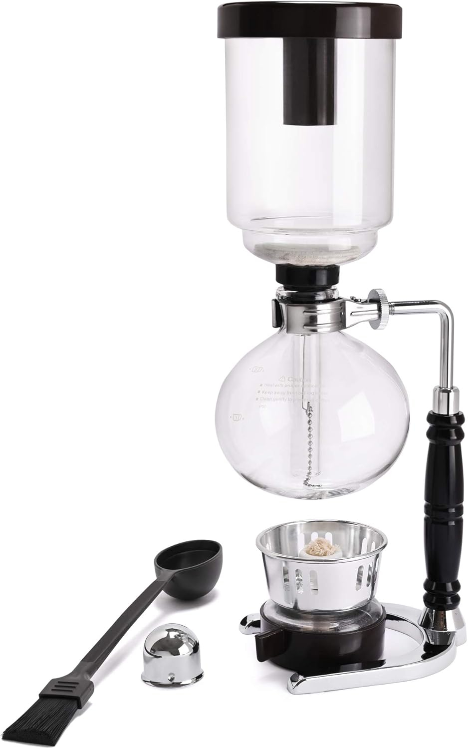 LUEUR Siphon Coffee Maker, Vacuum Coffee Brewer, Heat-Resistant 5-Cup Glass Siphon Coffee Maker with Reusable Cloth Filter, Hot Tea Maker for Home, Household and Office