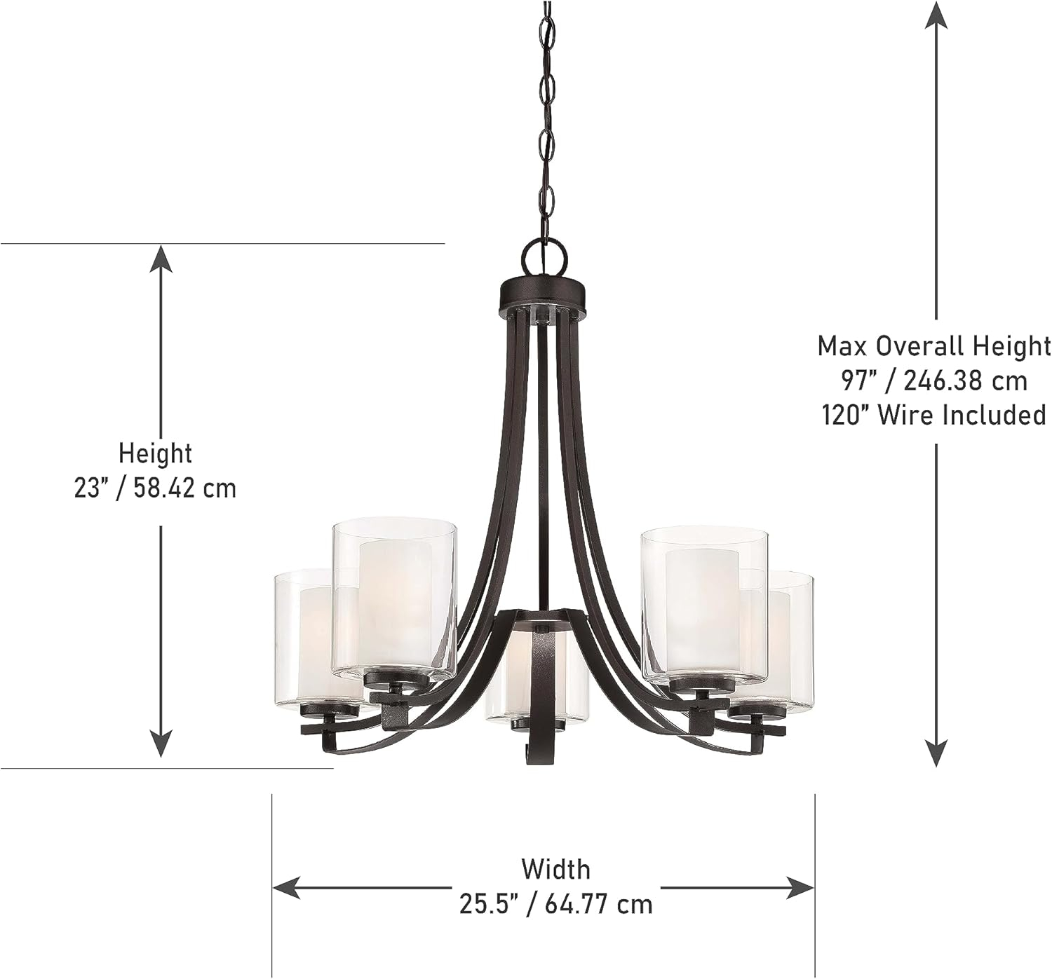 Minka Lavery 4105-172 Parsons Studio 5 Light Chandelier in Smoked Iron