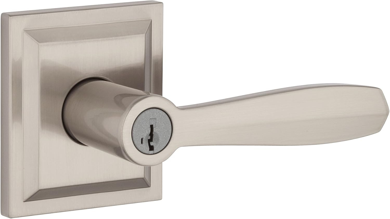Baldwin Torrey Low Profile Rose Keyed Entry Lever Featuring Smartkey in SN