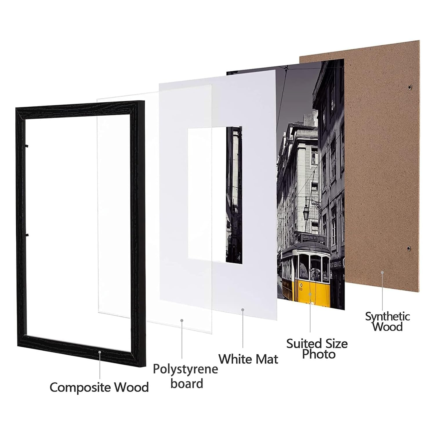 eletecpro 8x10 Picture Frames Set of 10, Picture Frame Collage Wall Decor Display 5x7 Photo With Mat or 8x10 without Mat, Home Decor Gallery Frame for Table Top or Wall Mounting, Black