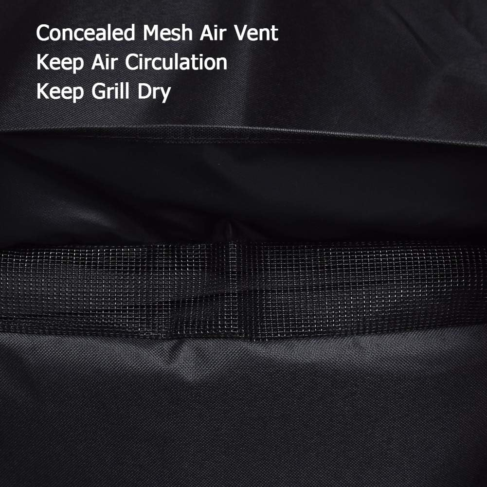 Grill Cover 70in. 600D Heavy Duty with Mesh Air Vent. Waterproof Barbecue Gas Smoker Cover. UV and Fade Resistant. Fit for and More