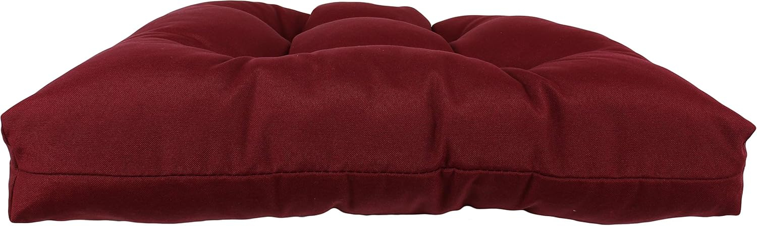 Everything Comfy Burgundy Indoor / Outdoor Seat Cushion Patio D Cushion 20" x 20", 2 Tie Backs
