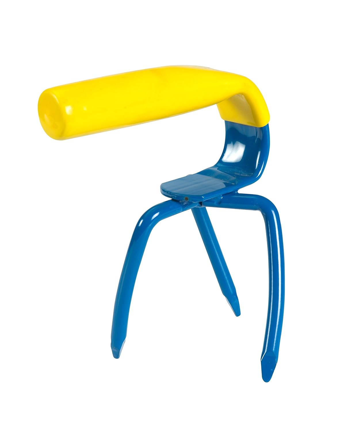 Blue and Yellow Mini Garden Claw Cultivator with Ergonomic Handle