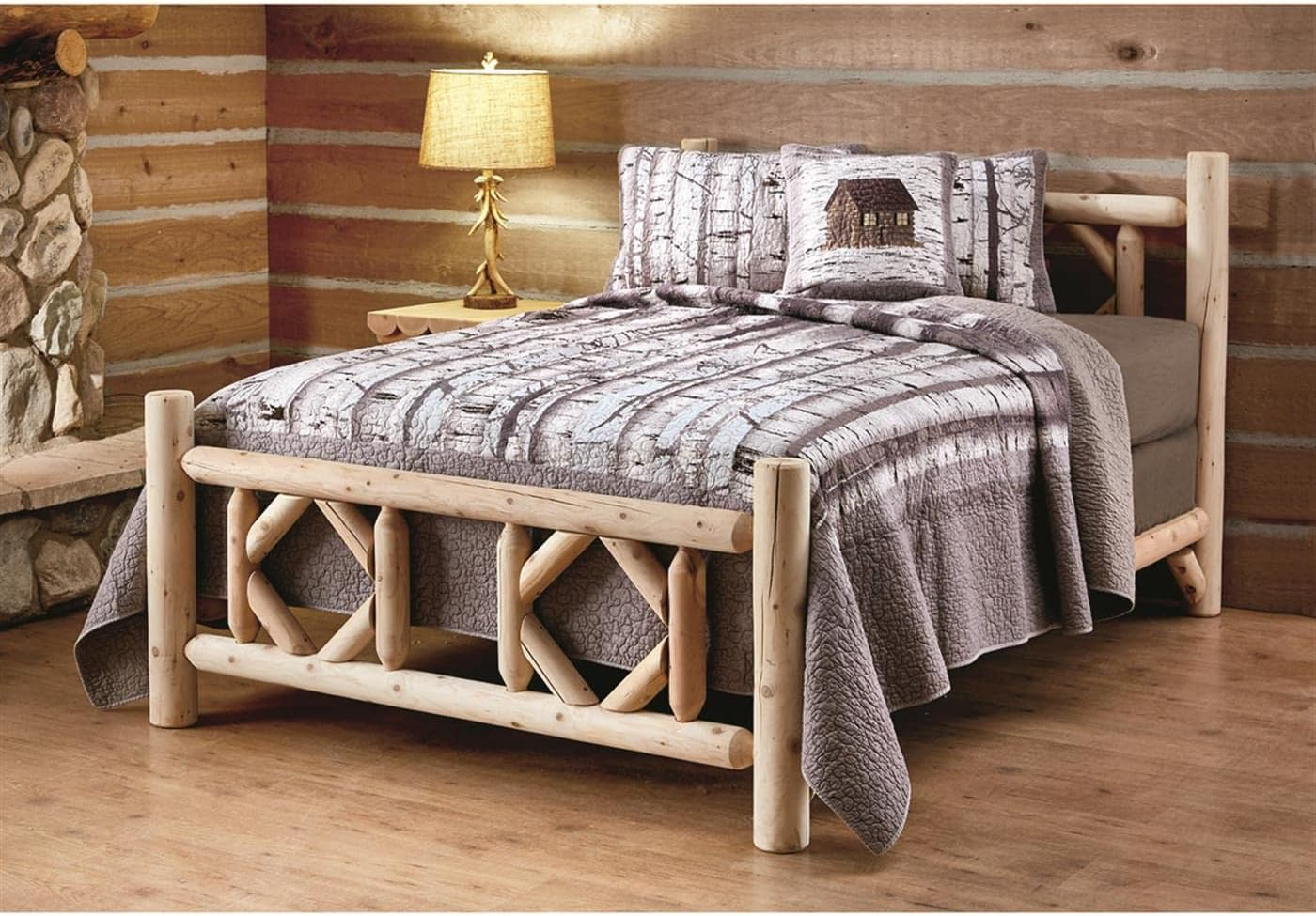 CASTLECREEK Diamond North American Cedar Log Bed, King