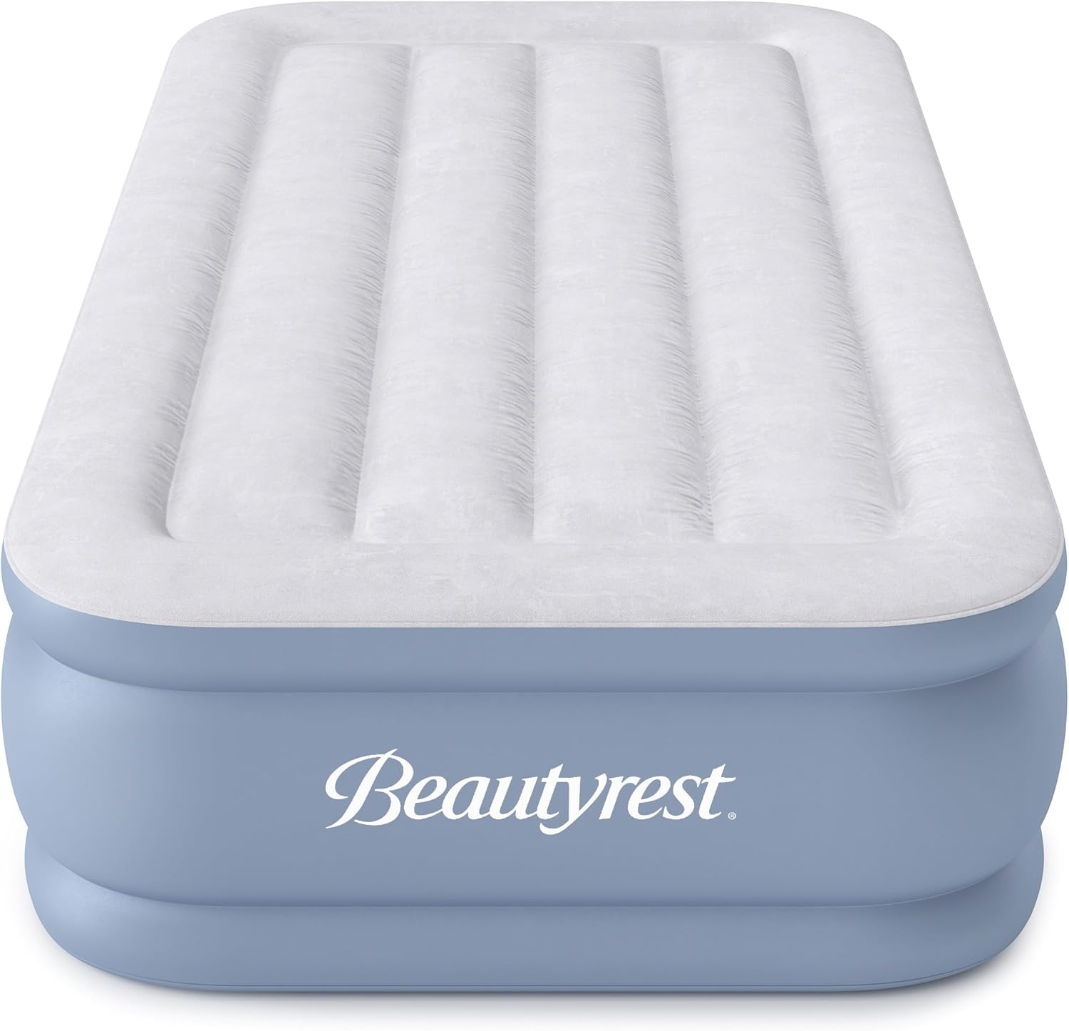 Beautyrest Hi Loft 15" Twin Size Air Mattress with External Pump - Blow up Air Bed 1-Year Warranty