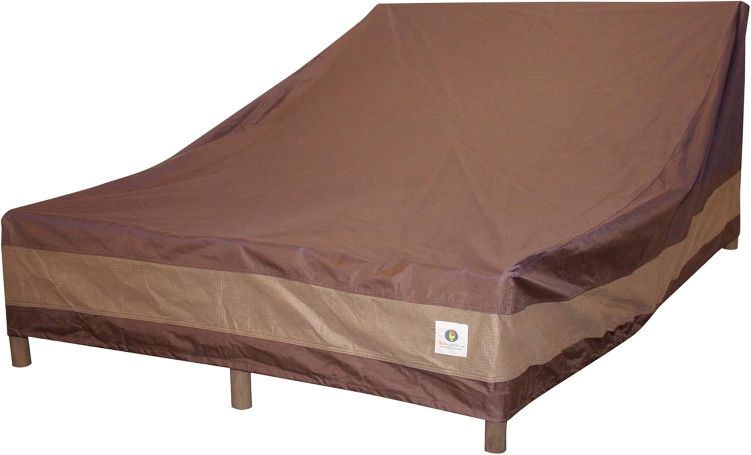 Duck Covers Ultimate Waterproof 82 Inch Double Wide Patio Chaise Lounge Chair Cover, Patio Furniture Covers