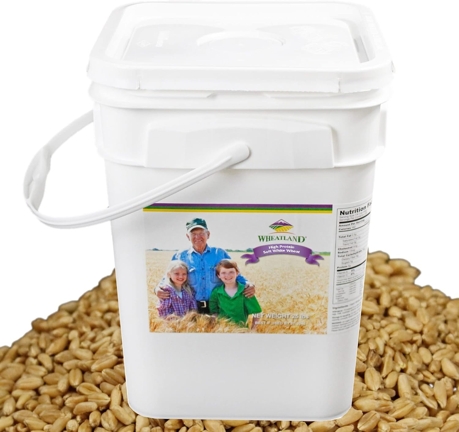 Wheatland Soft White Wheat Berries 23 lbs in Mylar Bucket