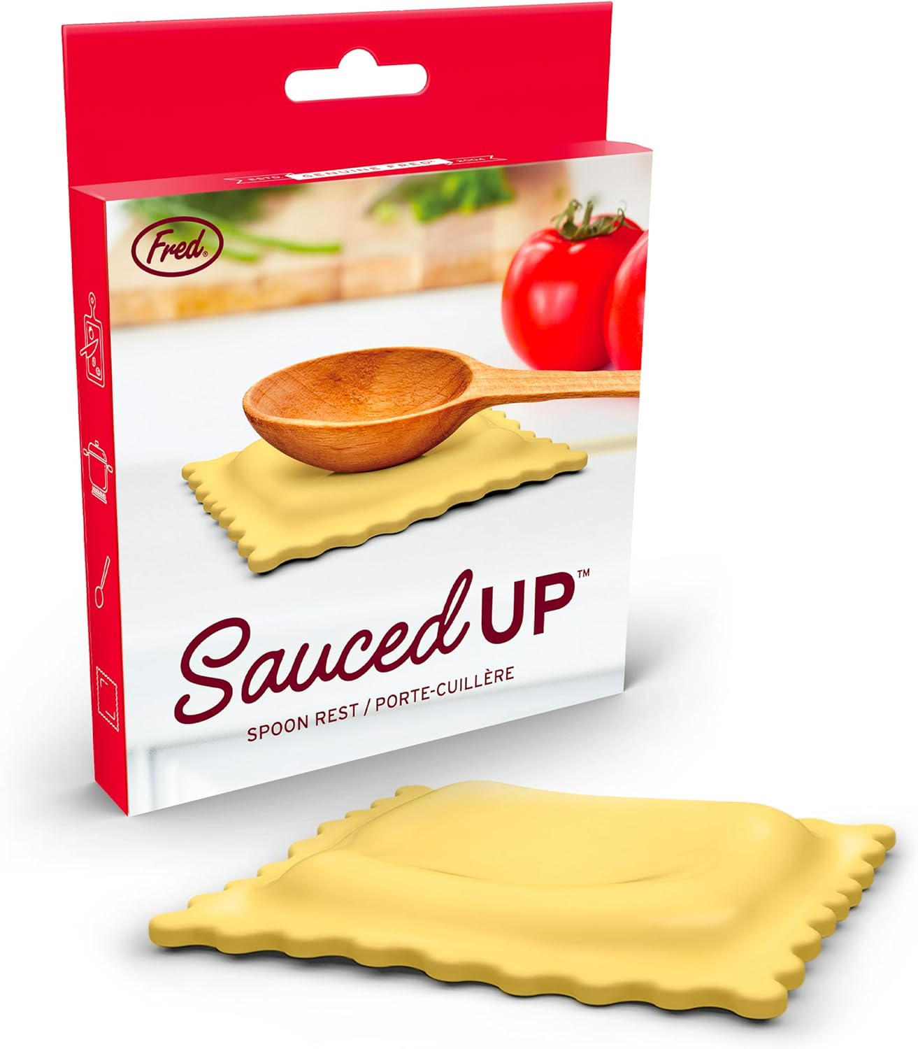 Genuine Fred SAUCED UP Ravioli Spoon Rest - Easy to Clean - Fun Kitchen Gadgets and Accessories - Stocking Stuffers & White Elephant Gifts - Great Gift for Home Cooks and Pasta Lovers C42