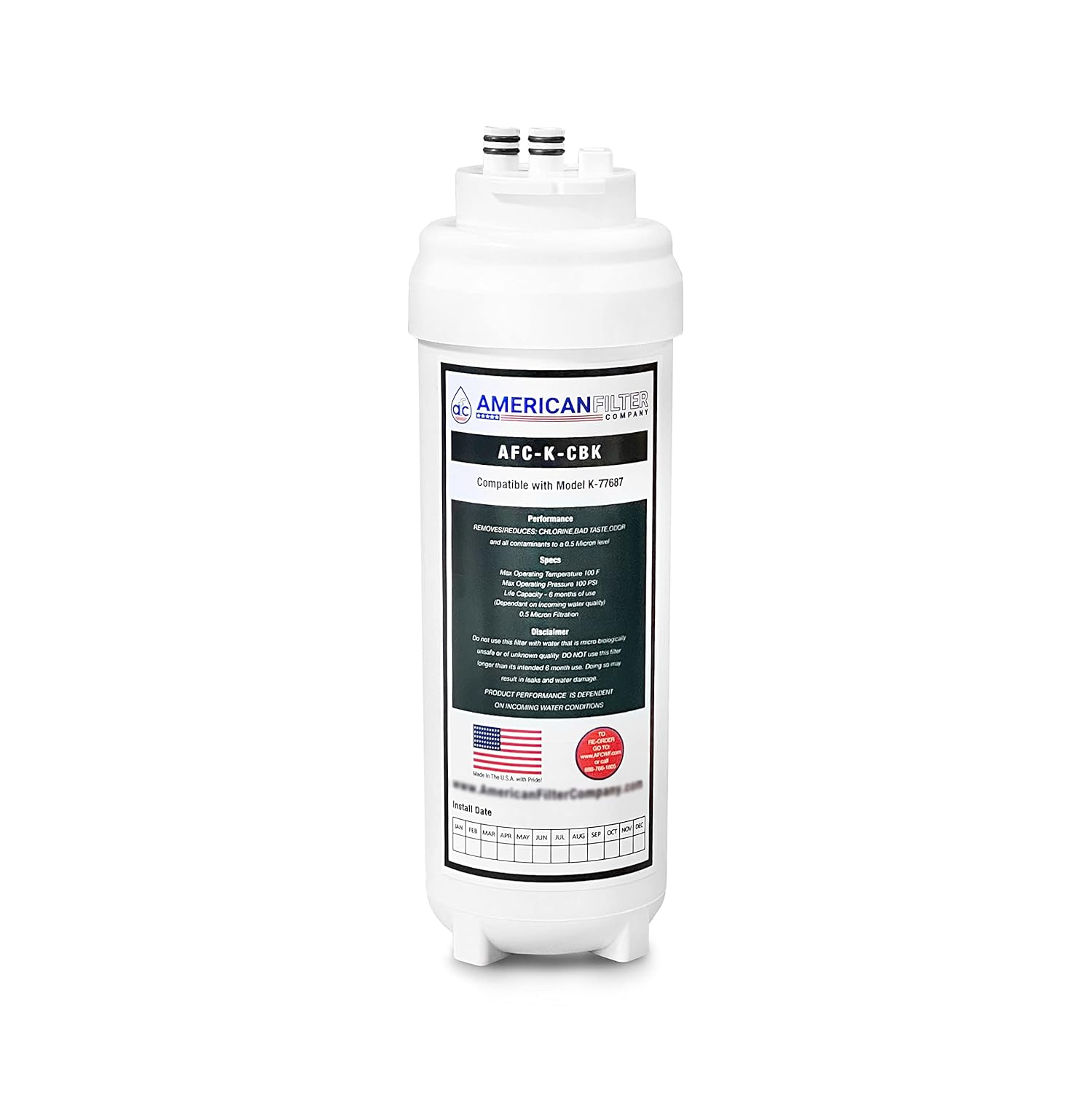 AFC Brand Water Filters, Compatible with Kohler K-77687 Water Filters (made by AFC)
