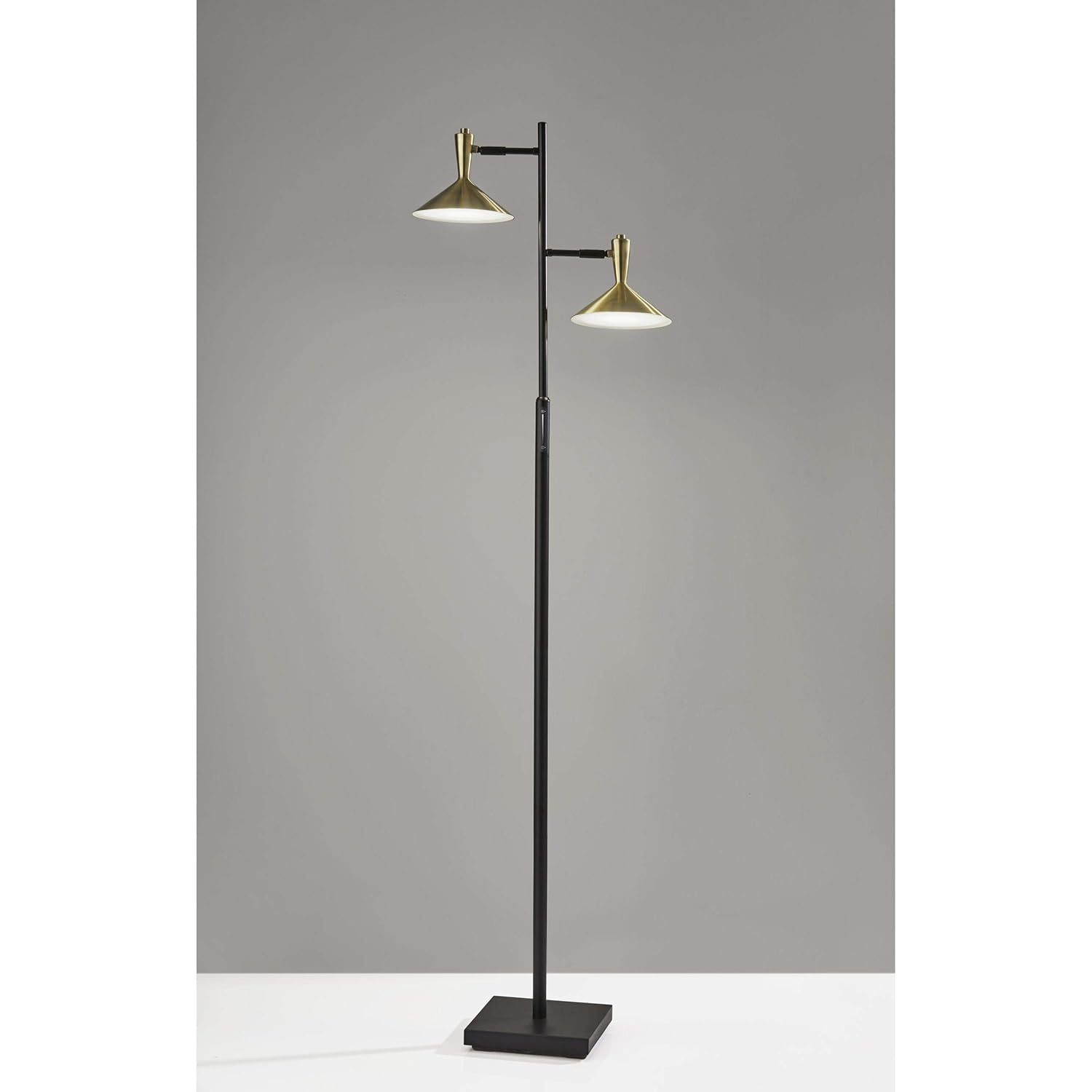 Adesso Lucas LED Tree Lamp, Black with Antique Brass