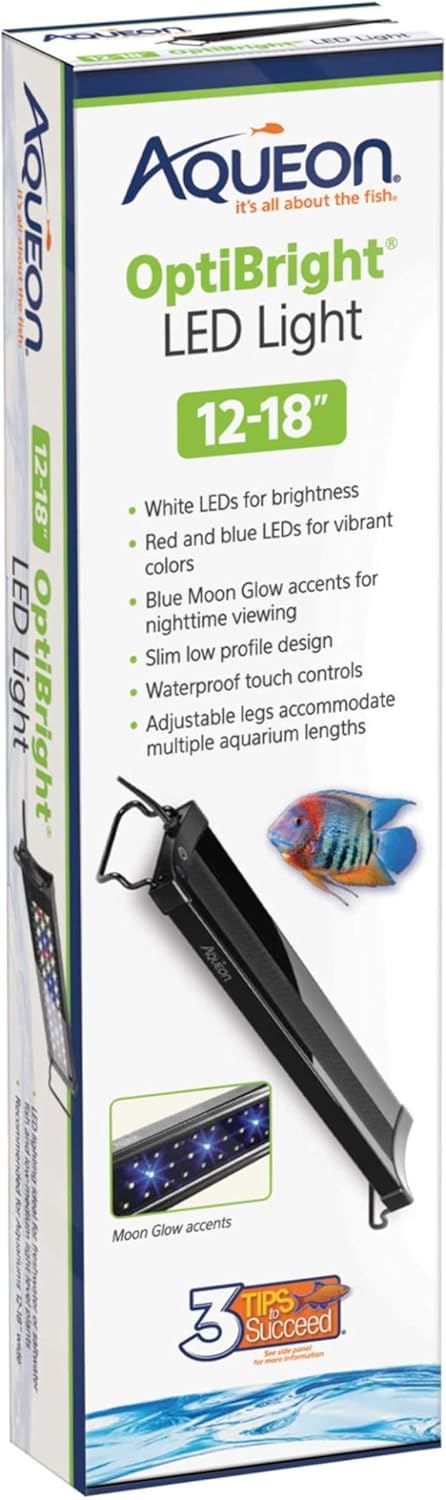 Aqueon OptiBright LED Aquarium Light Fixture [Aquarium LED Light Fixtures, Wholesale Aquarium Clearance, Aquarium Supplies] 12-18" long