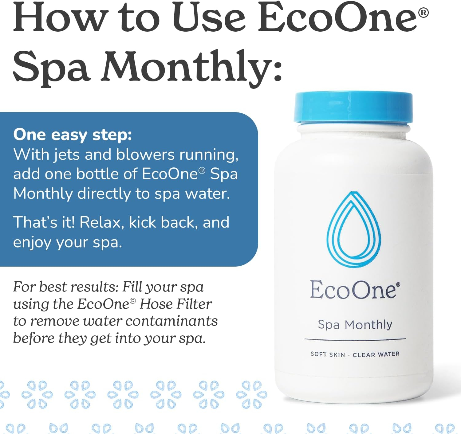 EcoOne Spa Monthly, Spa & Hot Tub Water Conditioner, 8 oz