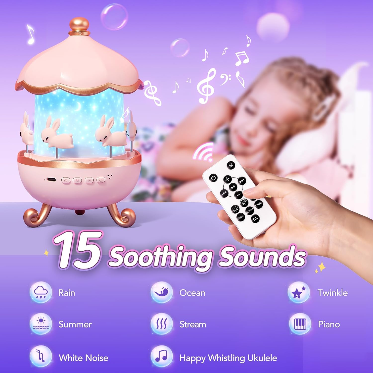 One Fire Night Light Projector, 15 Sound Machine Star Projector for Kids Room,15 Films Star Light Projector 3-9 Year Old Girl Gifts Toys,Brightness Baby Night Lights for Nursery Kawaii TIK Tok Trend