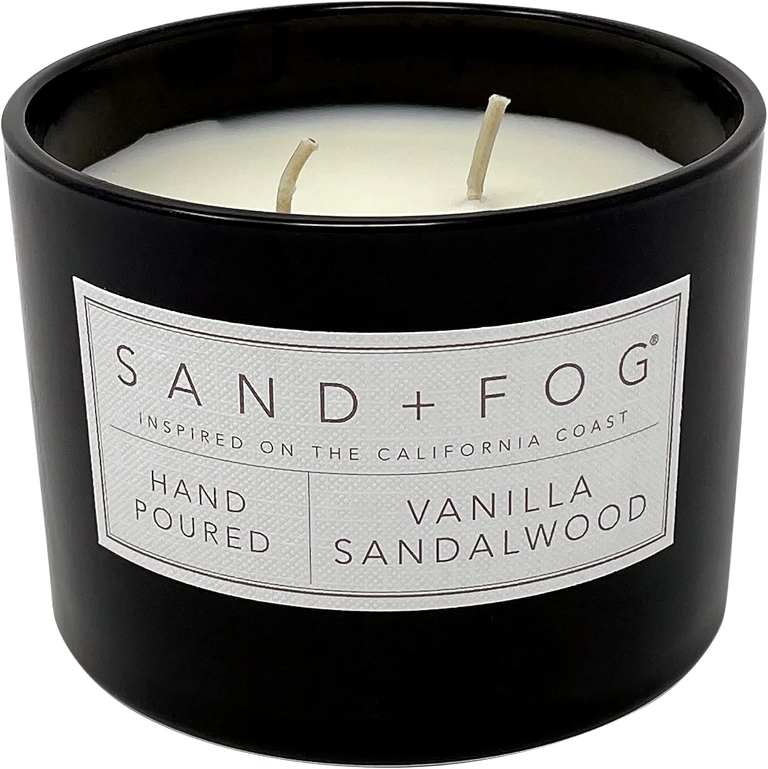 Sand + Fog Scented Candle - Vanilla Sandalwood – Additional Scents and Sizes – 100% Cotton Lead-Free Wick - Luxury Air Freshening Jar Candles - Perfect Home Decor – 12oz