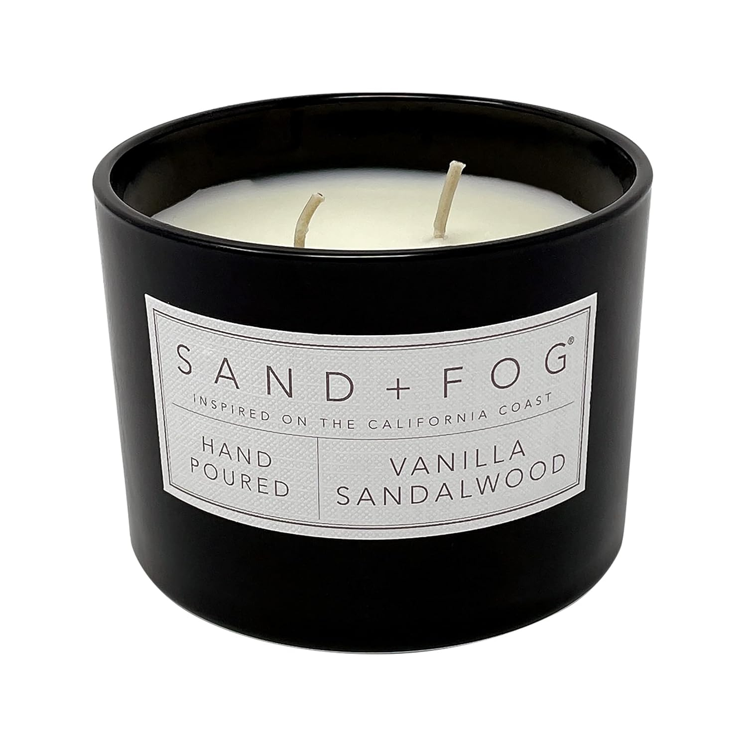 Sand + Fog Scented Candle - Vanilla Sandalwood – Additional Scents and Sizes – 100% Cotton Lead-Free Wick - Luxury Air Freshening Jar Candles - Perfect Home Decor – 12oz